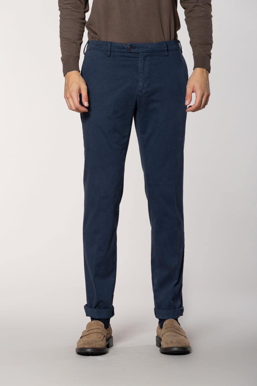 New York Sartoriale pantalone chino uomo sartoriale in cotone seta regular fit