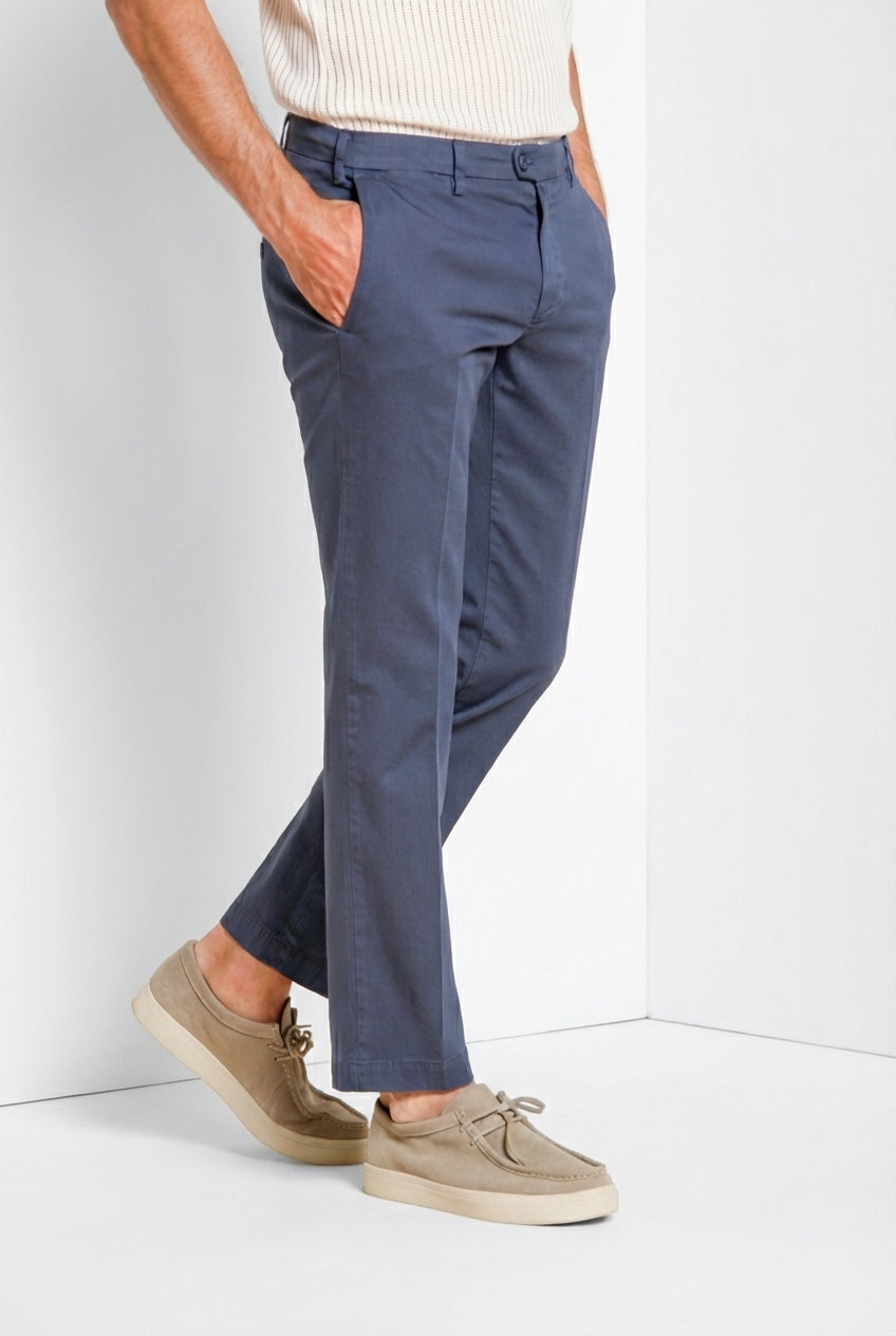 New York pantalone chino uomo in gabardina stretch regular fit ①