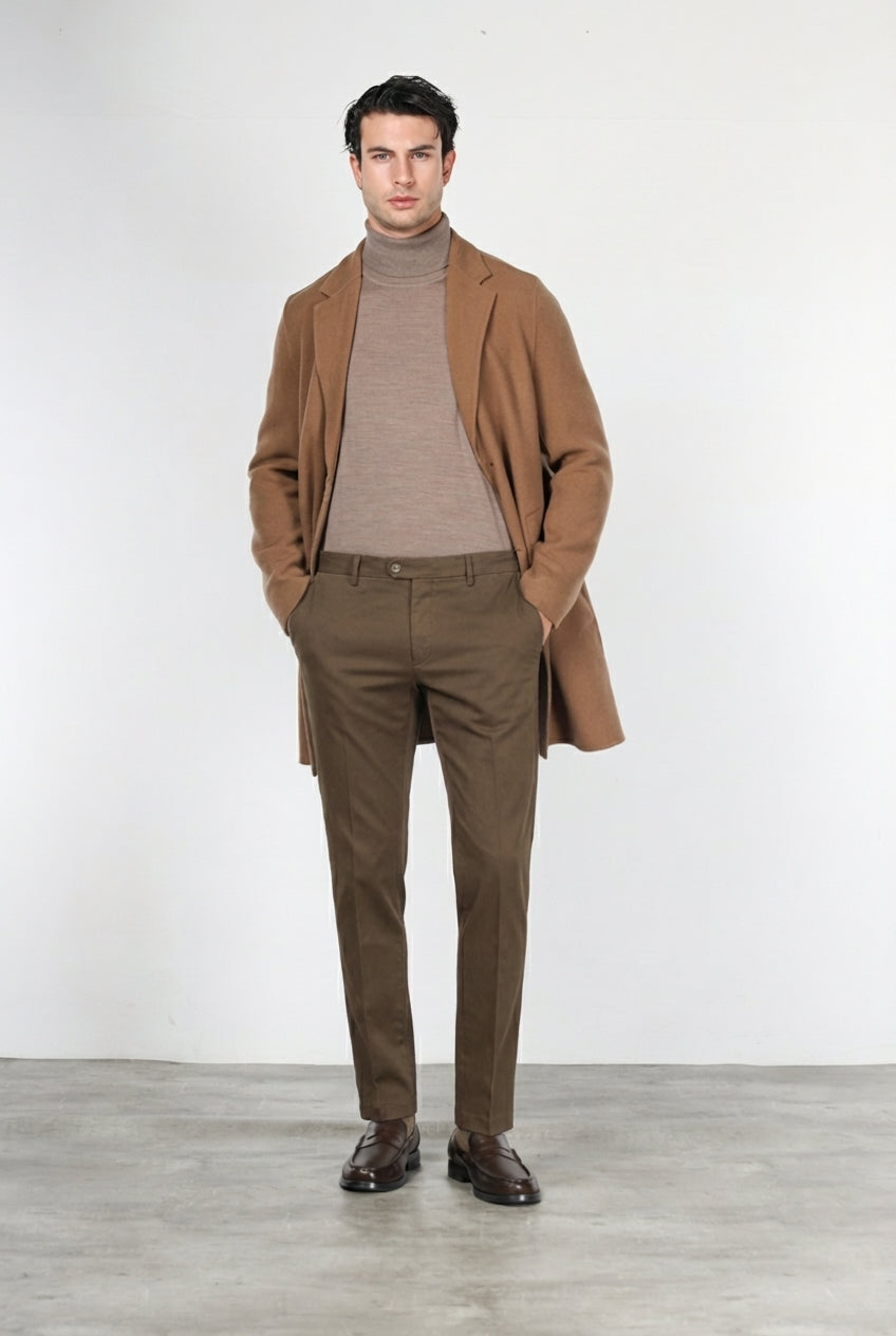  New York pantalón chino hombre en gabardina stretch, corte regular fit
