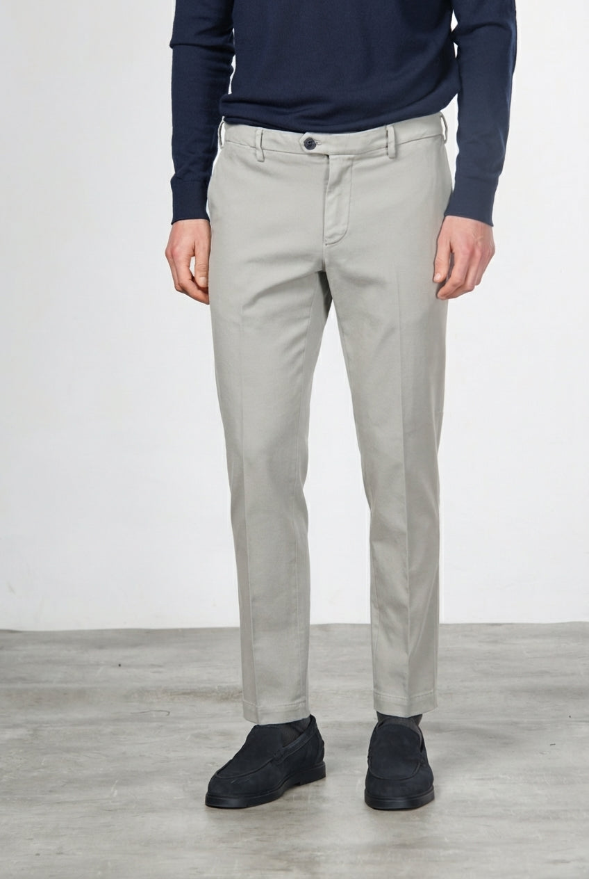New York pantalone chino uomo in twill di cotone e cashmere regular fit