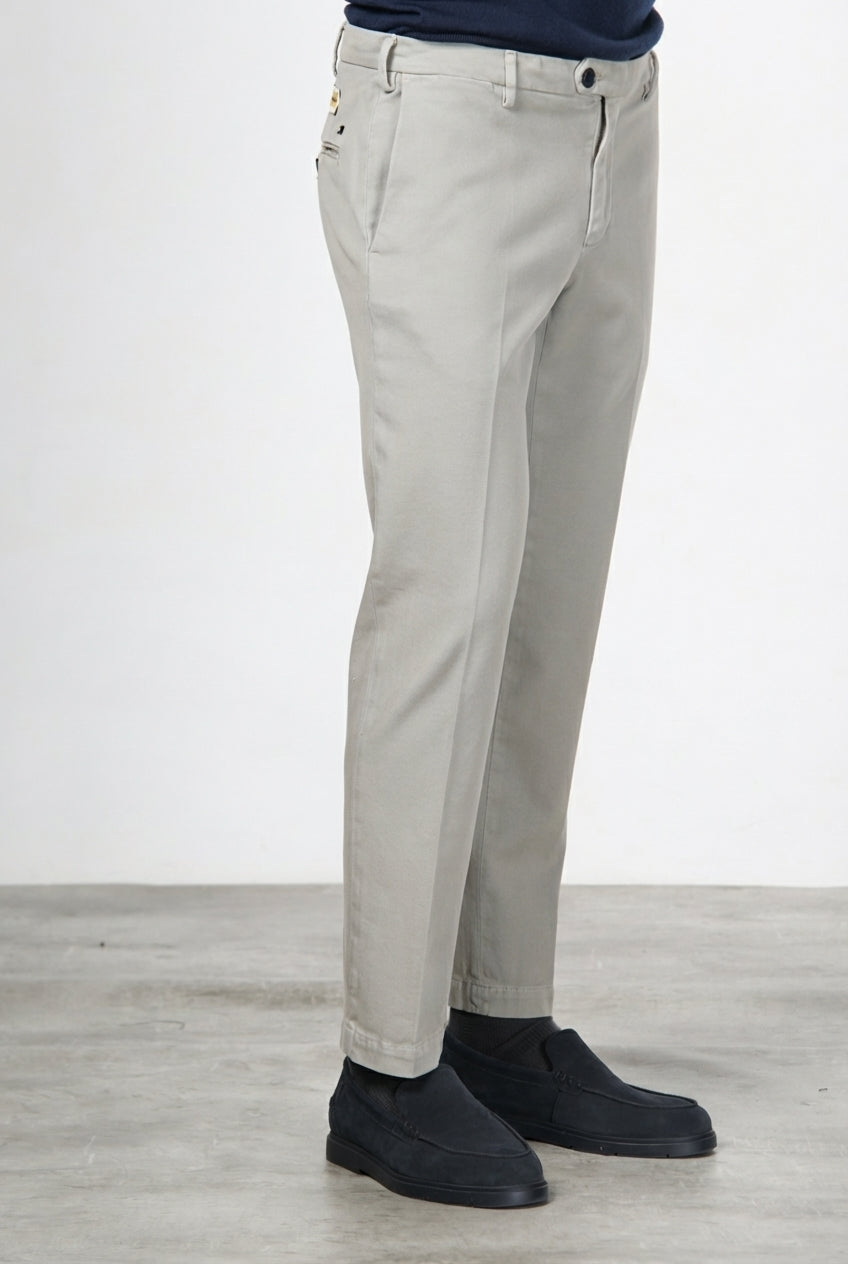 New York pantalone chino uomo in twill di cotone e cashmere regular fit