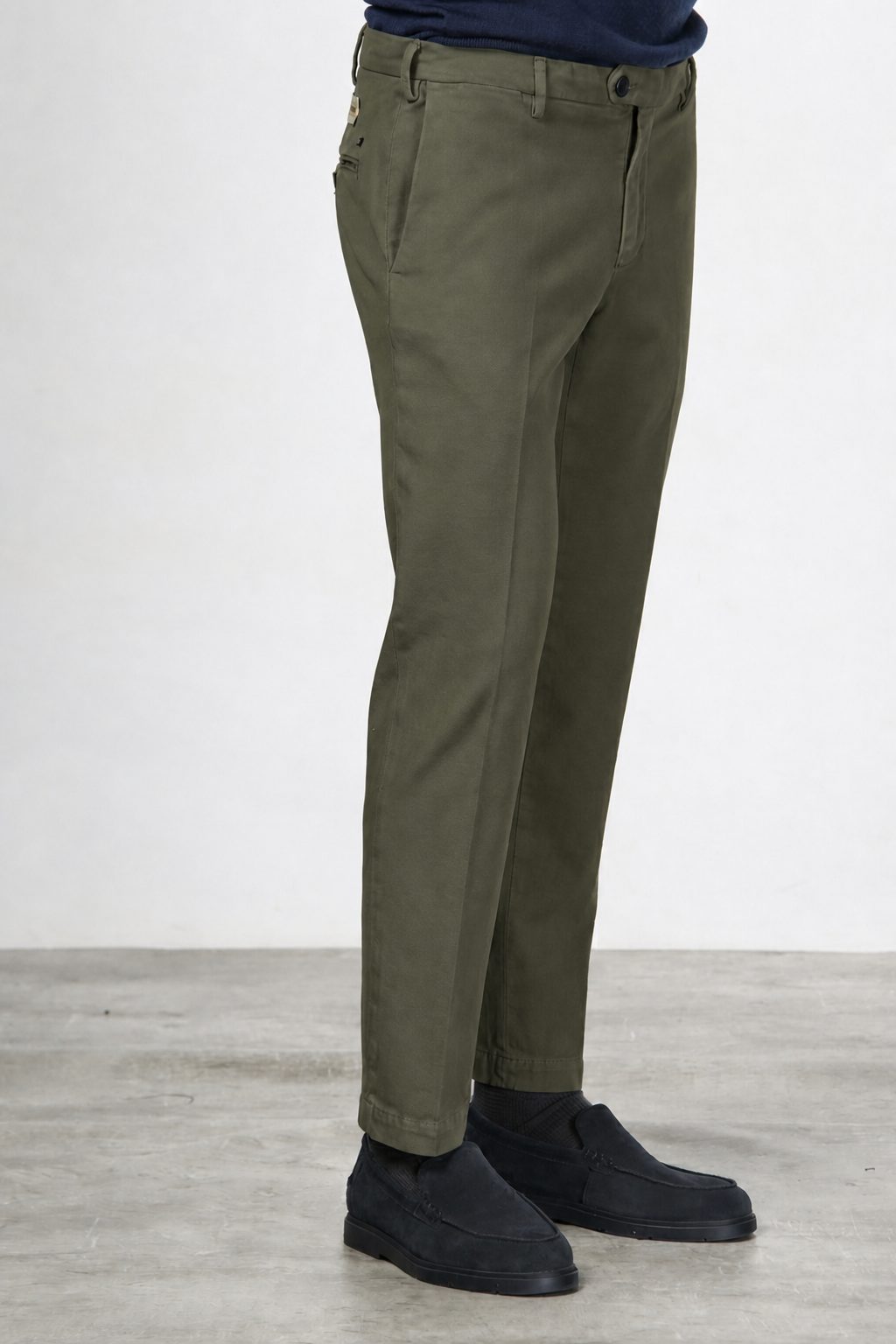 New York pantalon chino homme en twill de coton et cachemire regular fit