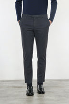 New York pantalone chino uomo in gabardina cotone e lana regular fit
