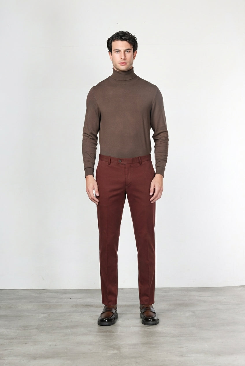 New York Chinohose für Herren aus Baumwoll- und Wollgabardine mit regular fit