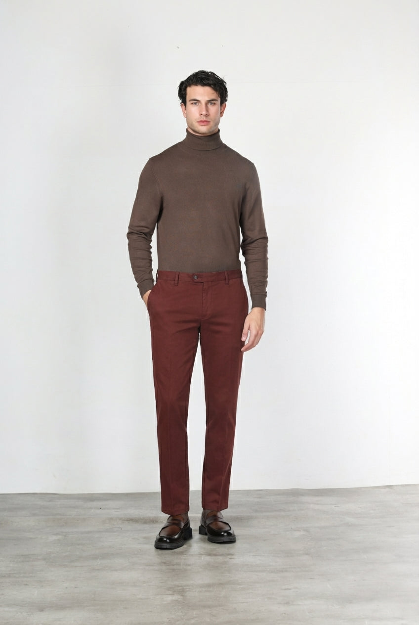 New York Chinohose für Herren aus Baumwoll- und Wollgabardine mit regular fit
