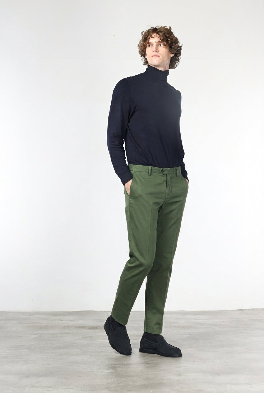 New York Chinohose für Herren aus Baumwoll- und Wollgabardine mit regular fit