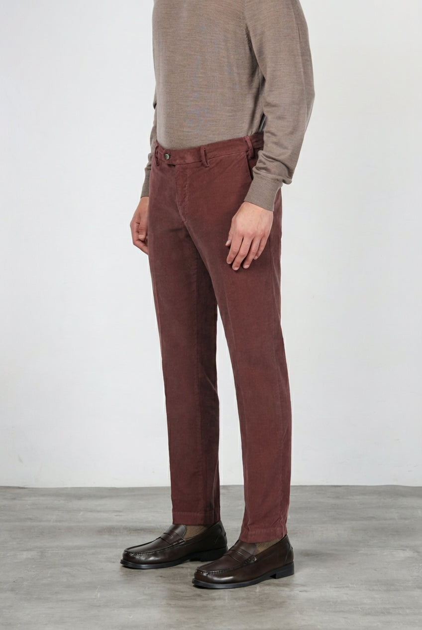 New York pantalone chino uomo in velluto 2000 righe stretch regular fit