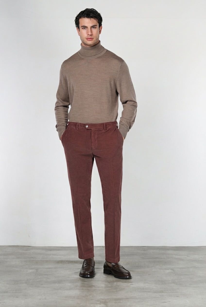 New York pantalone chino uomo in velluto 2000 righe stretch regular fit