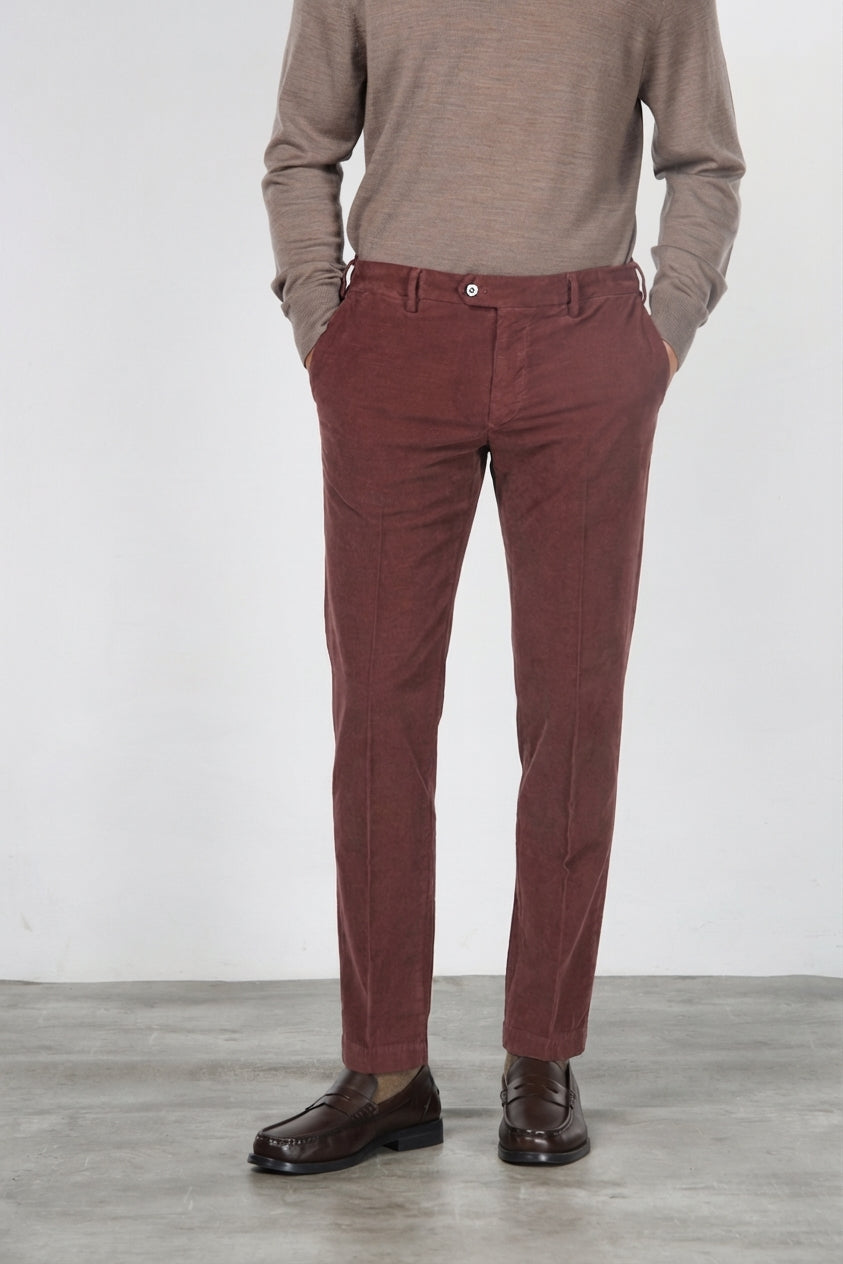New York pantalone chino uomo in velluto 2000 righe stretch regular fit