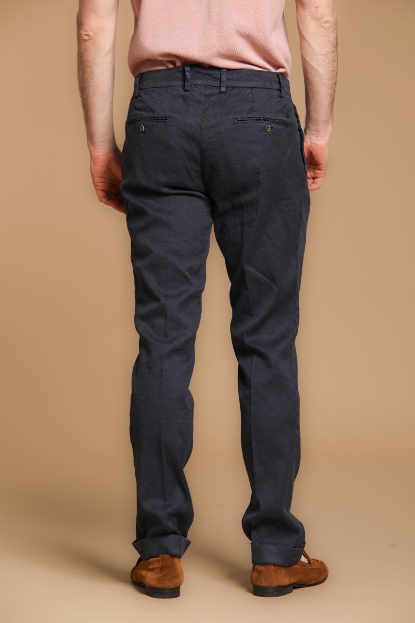 New York Time 1 Pinces pantalon chino homme en twill de lin et coton regular fit