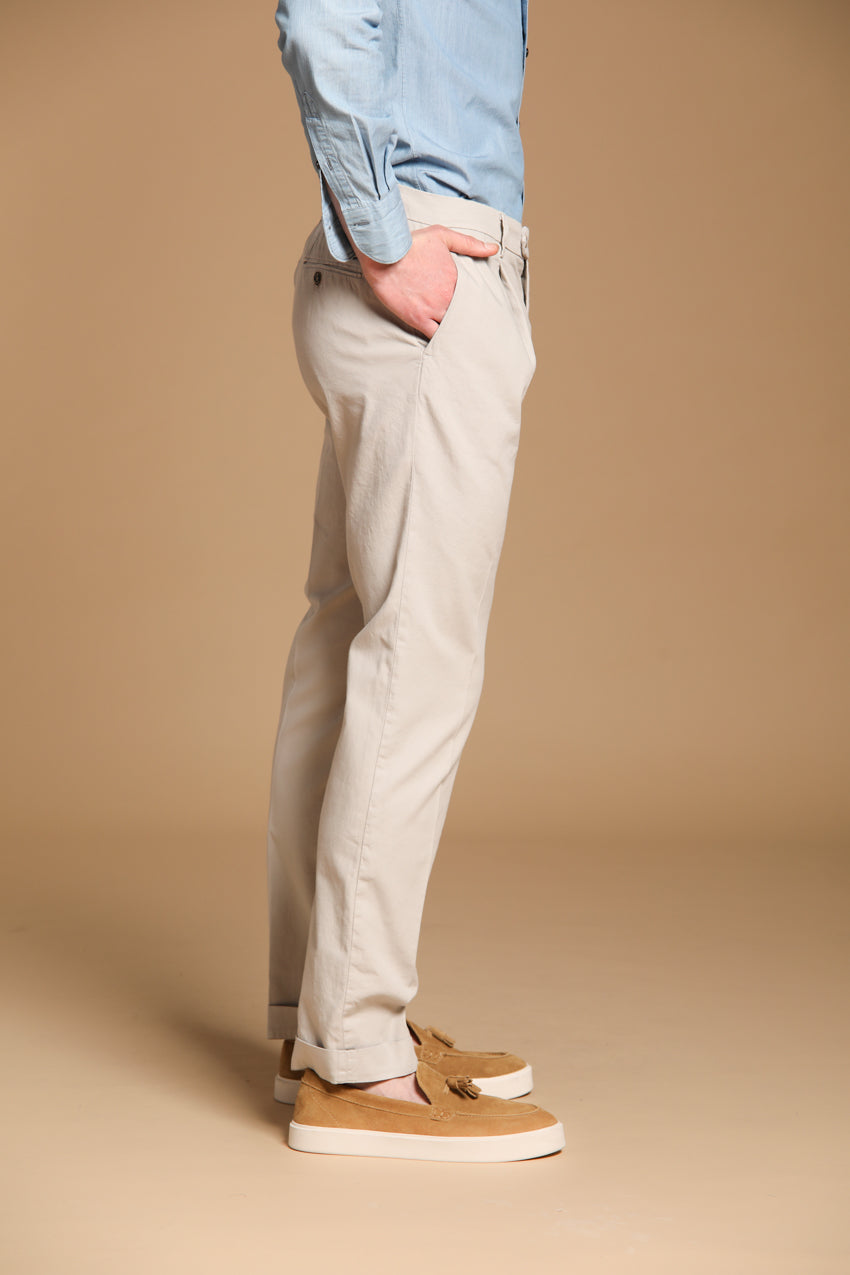 New York Time 1 Pinces pantalon chino homme en canvas de coton supima stretch Regular Fit