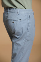 New York Time 1 Pinces pantalón chino hombre en canvas de algodón supima stretch regular fit 