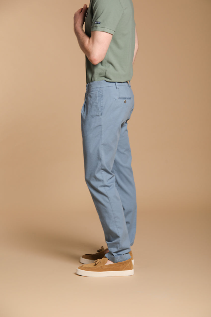 Pantalon Cargo Pantalon Chino Homme Bleu Ciel New York Time Pinces