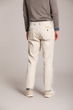 Foto 5 New York Time 2 Pinces pantalone chino uomo in resca tinto filo cashmere regular fit