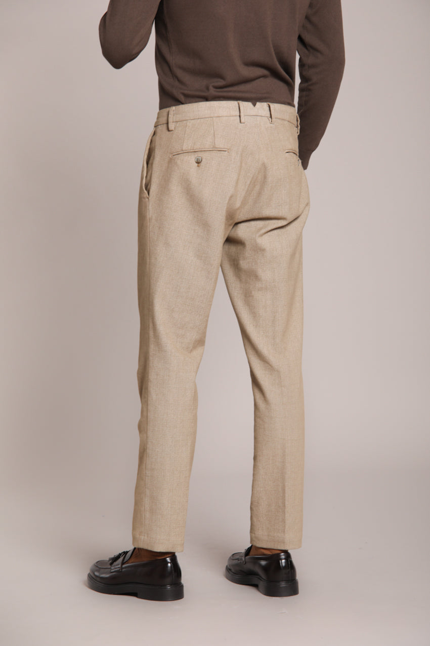 Foto 4 New York Time 2 Pinces pantalone chino uomo in fustagno stampa resca regular fit