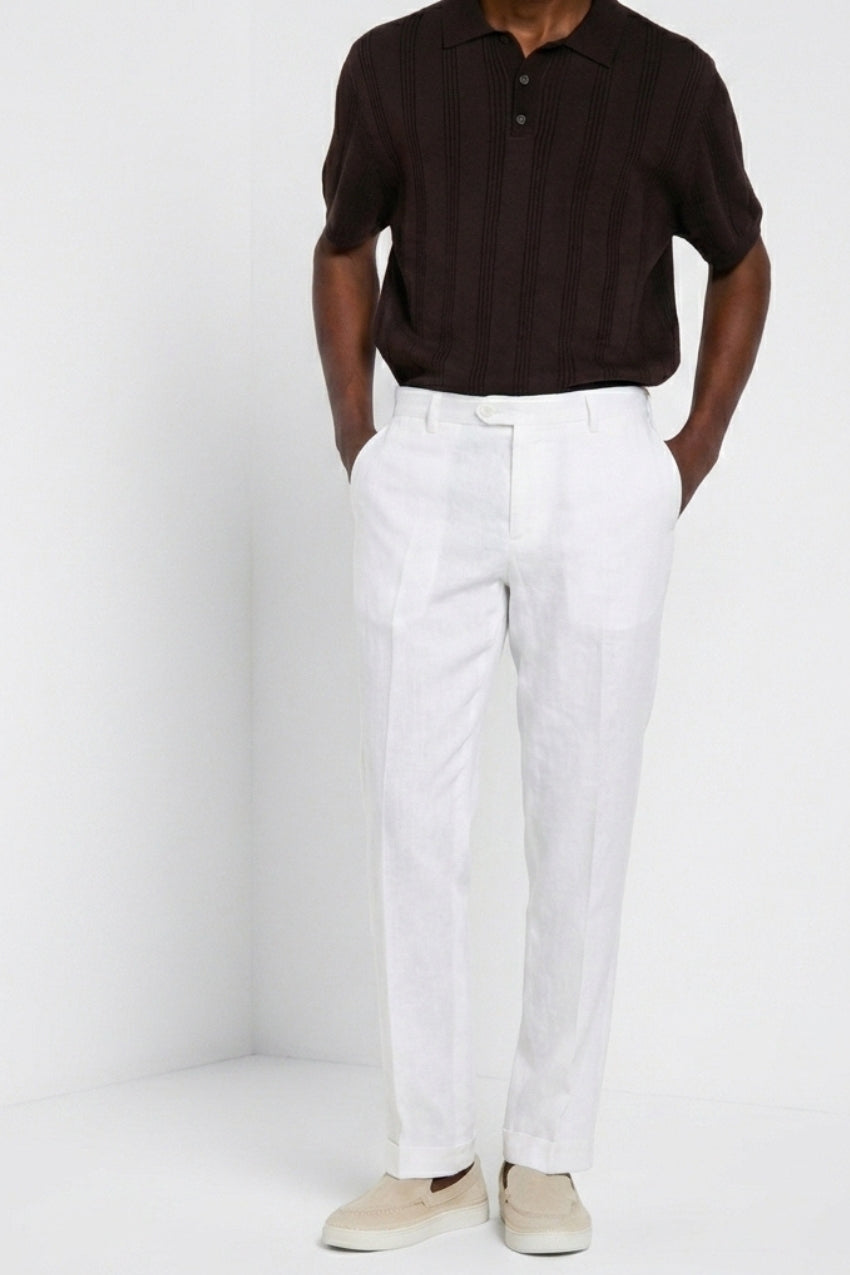 New York Icon Flex men's chino pants in linen and cotton twill regular fit