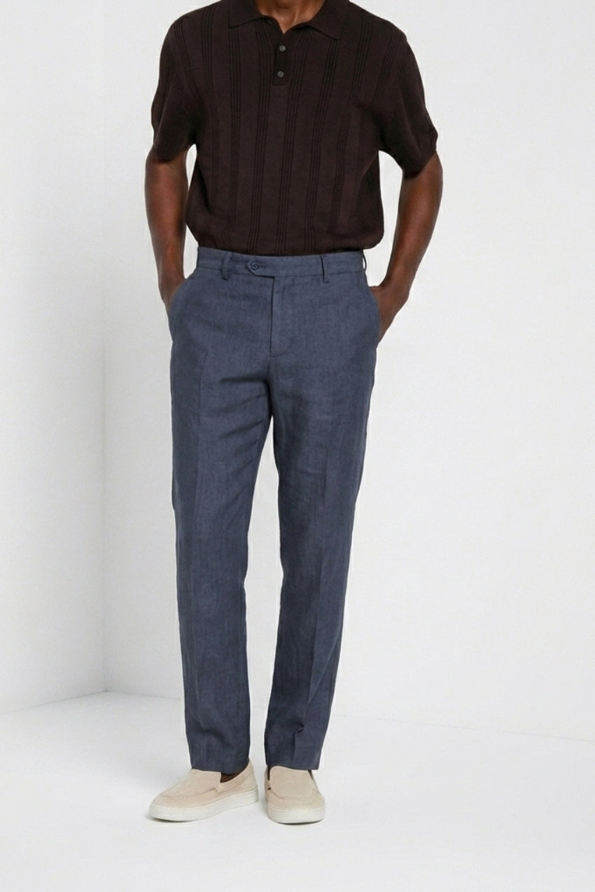 New York Icon Flex men's chino pants in linen and cotton twill regular fit