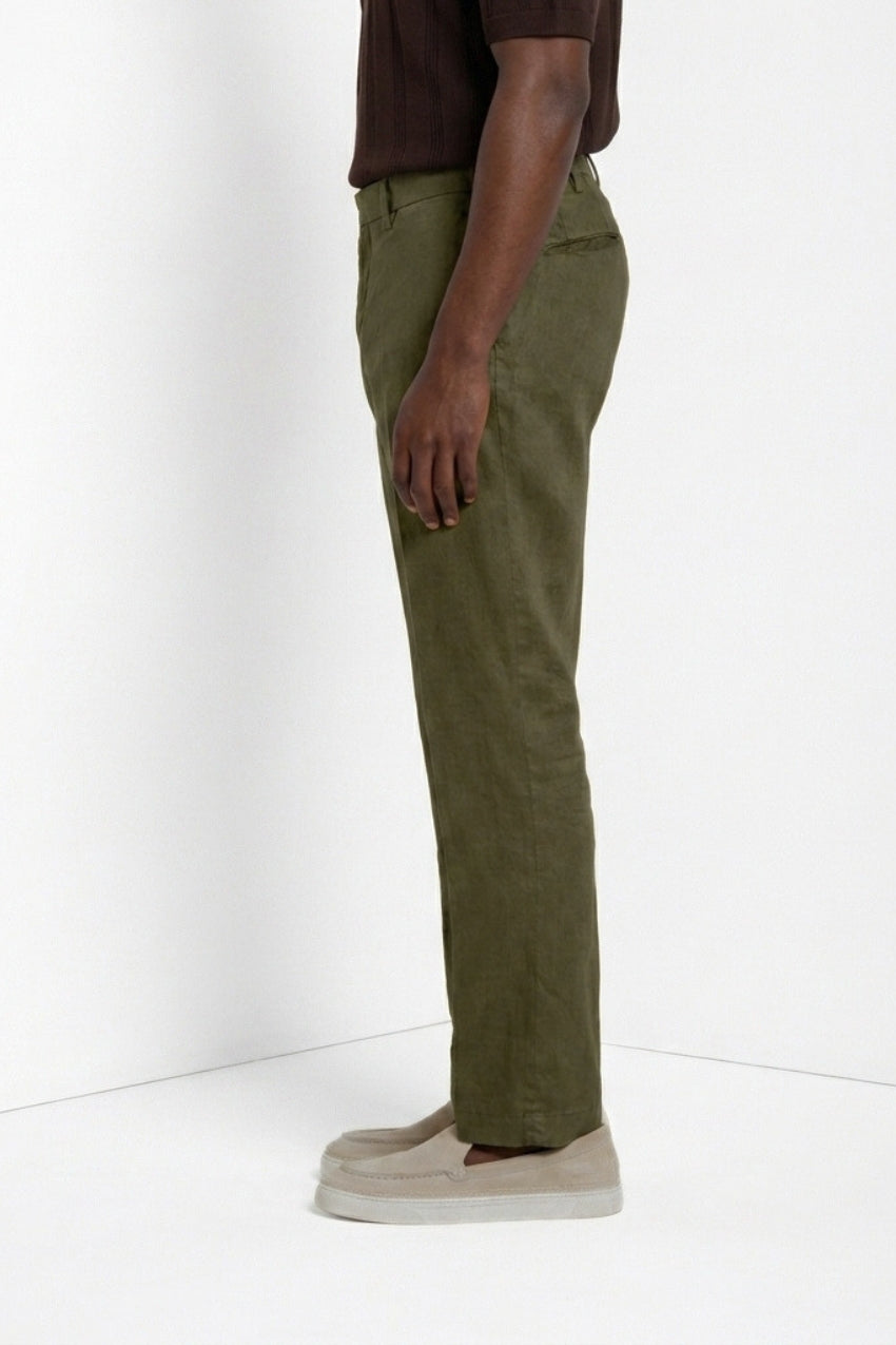 New York Icon Flex pantalon chino homme en twill de lin et coton regular fit