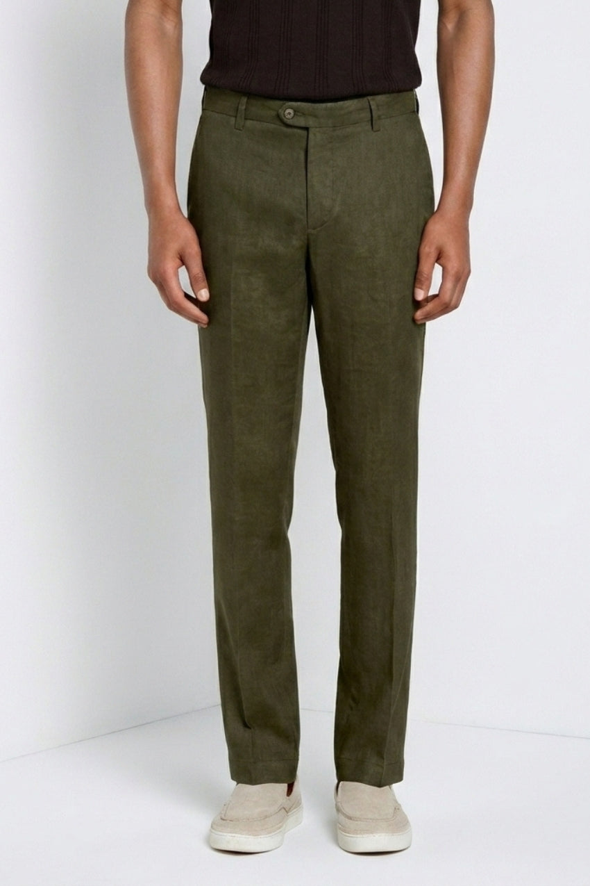 New York Icon Flex pantalon chino homme en twill de lin et coton regular fit