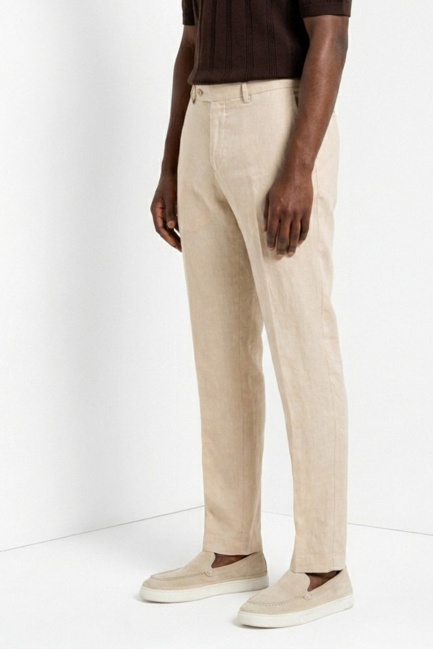 New York Icon Flex men's chino pants in linen and cotton twill regular fit