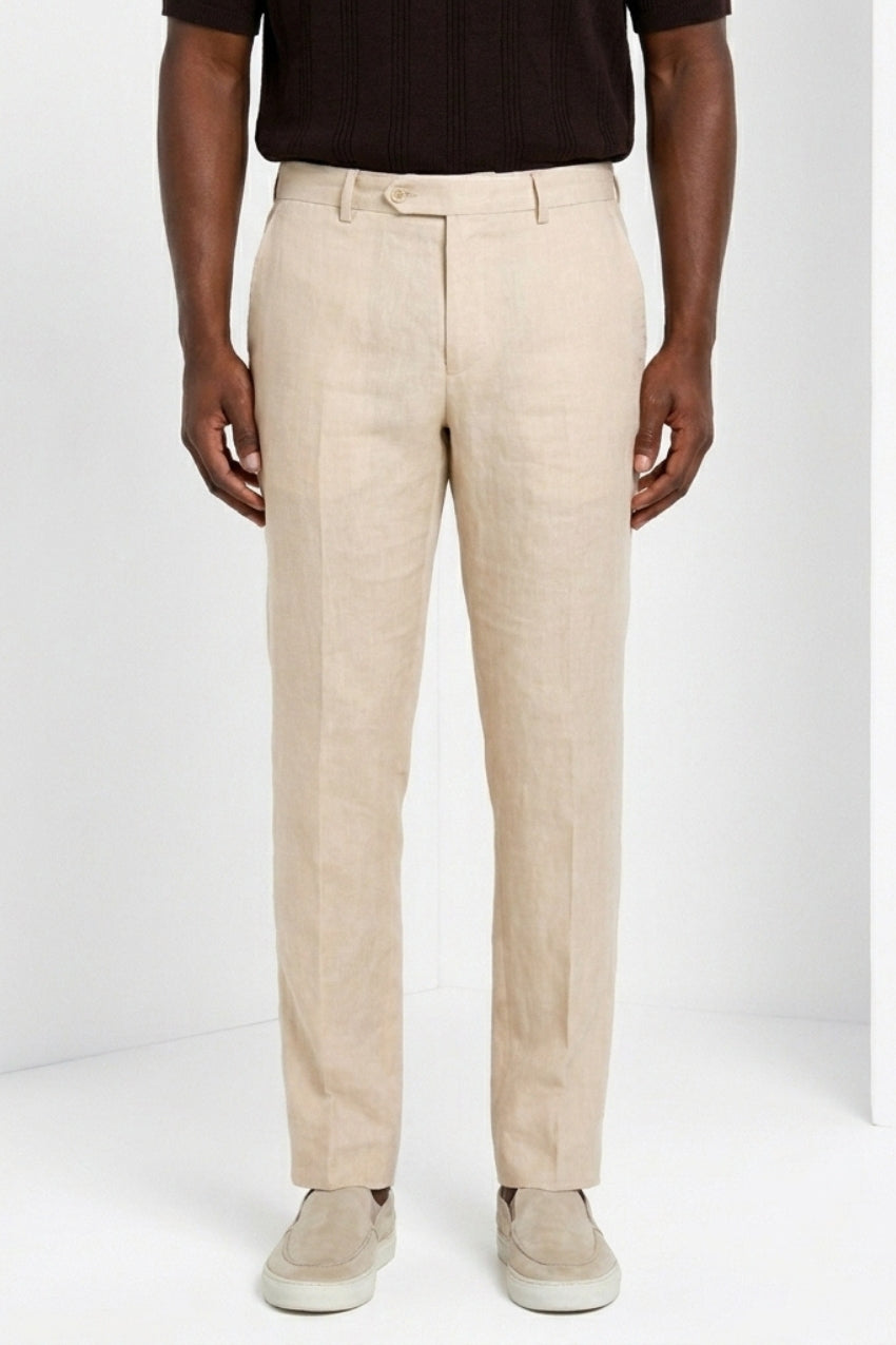 New York Icon Flex men's chino pants in linen and cotton twill regular fit
