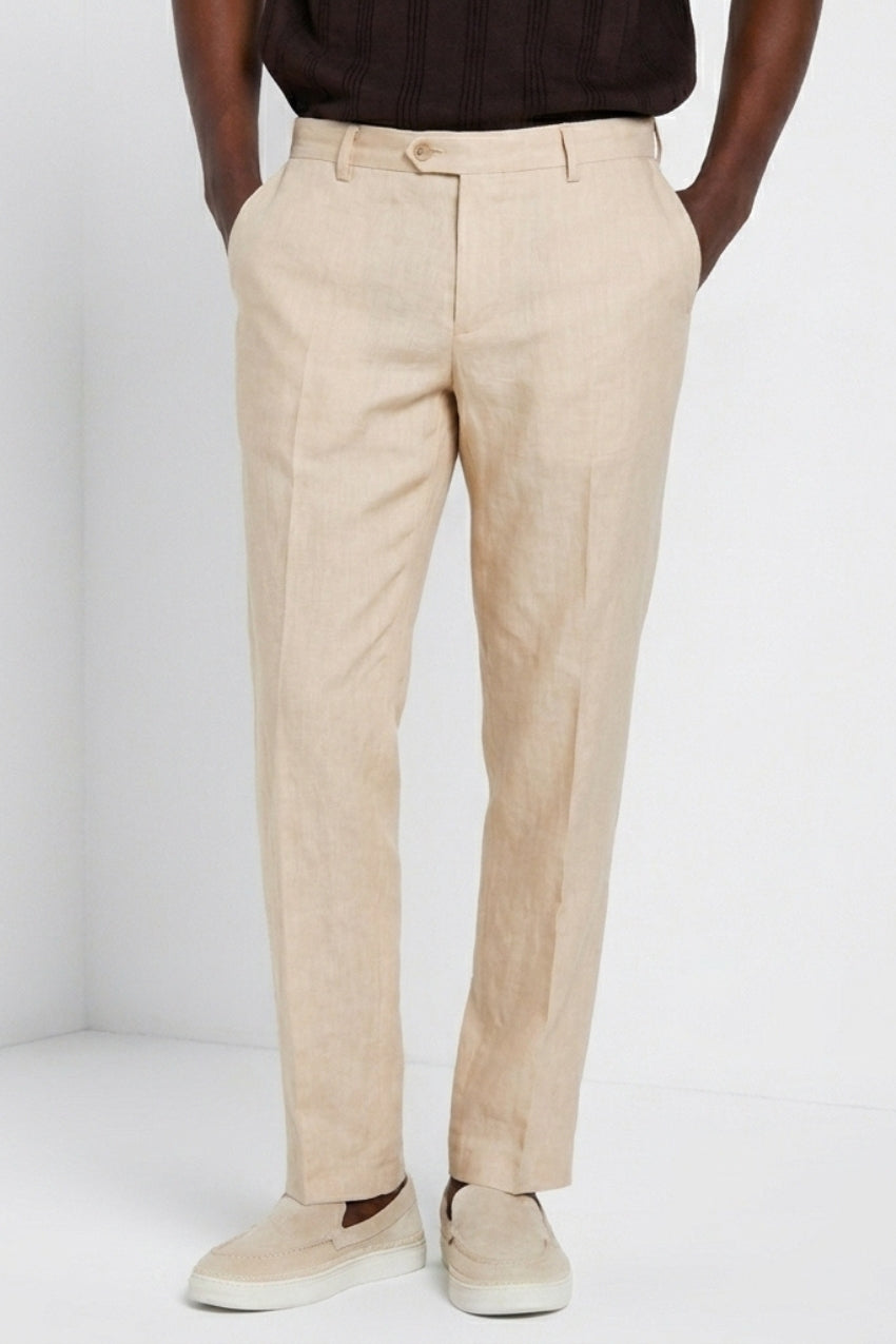 New York Icon Flex men's chino pants in linen and cotton twill regular fit