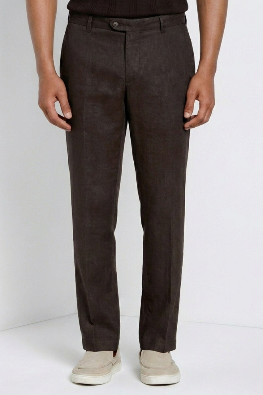 New York Icon Flex pantalon chino homme en twill lin et coton regular fit
