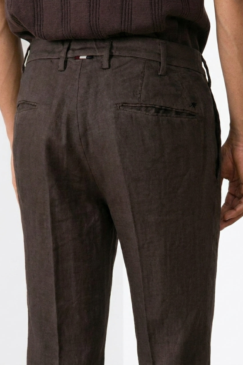 New York Icon Flex pantalon chino homme en twill lin et coton regular fit
