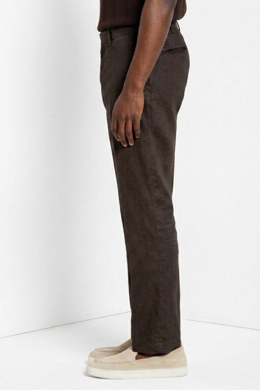 New York Icon Flex pantalon chino homme en twill lin et coton regular fit
