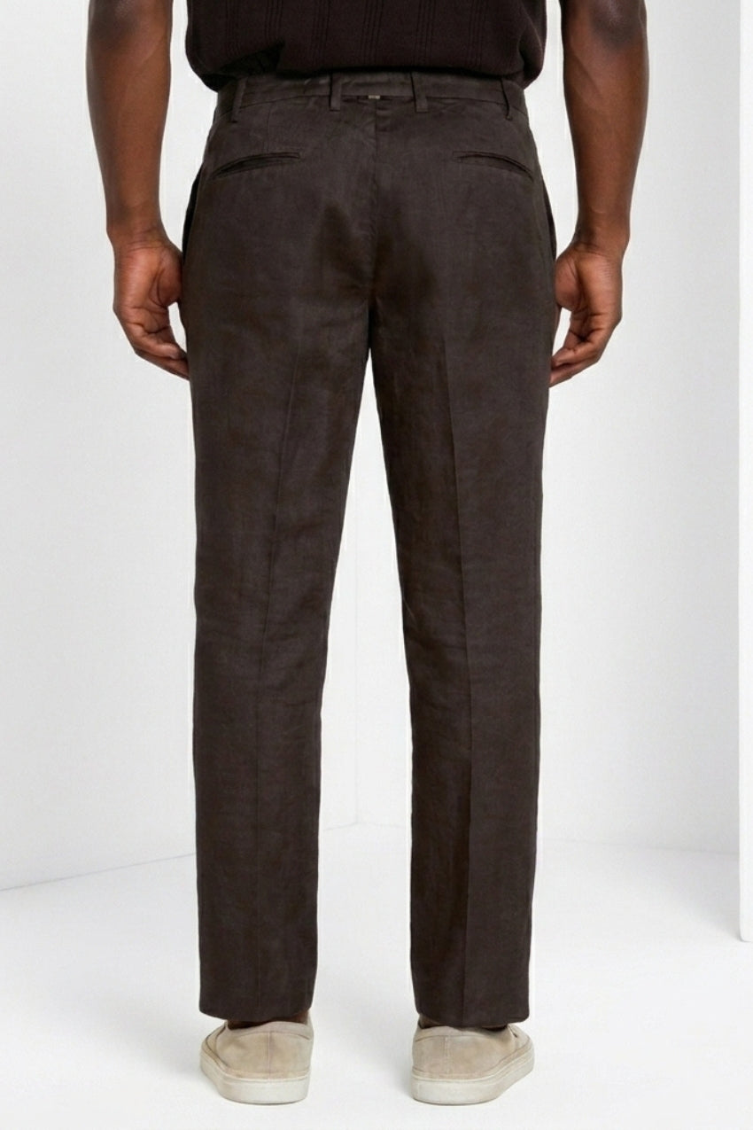 New York Icon Flex pantalon chino homme en twill lin et coton regular fit