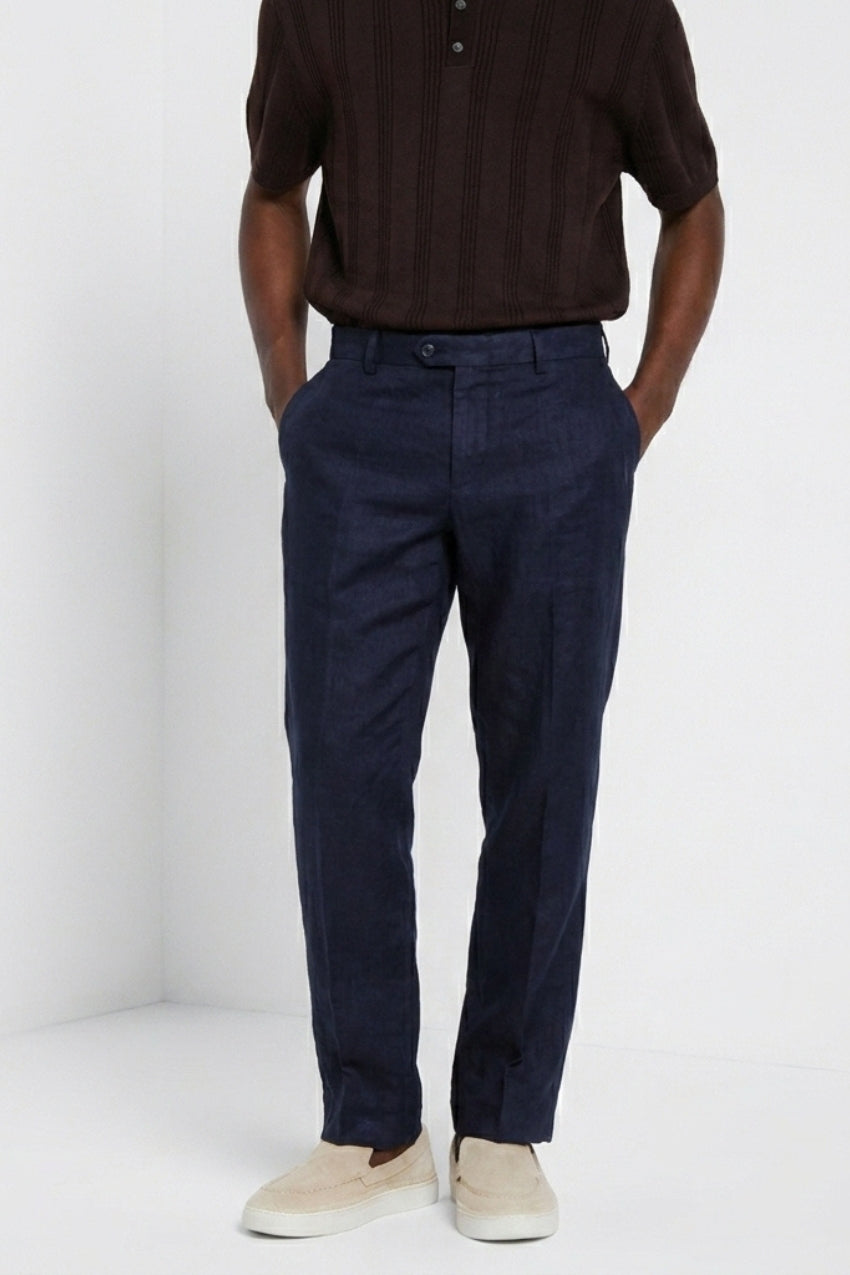 New York Icon Flex pantalon chino homme en twill de lin et coton regular fit