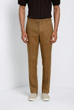 New York Icon Flex pantalón chino hombre en sarga de lino y algodón regular fit