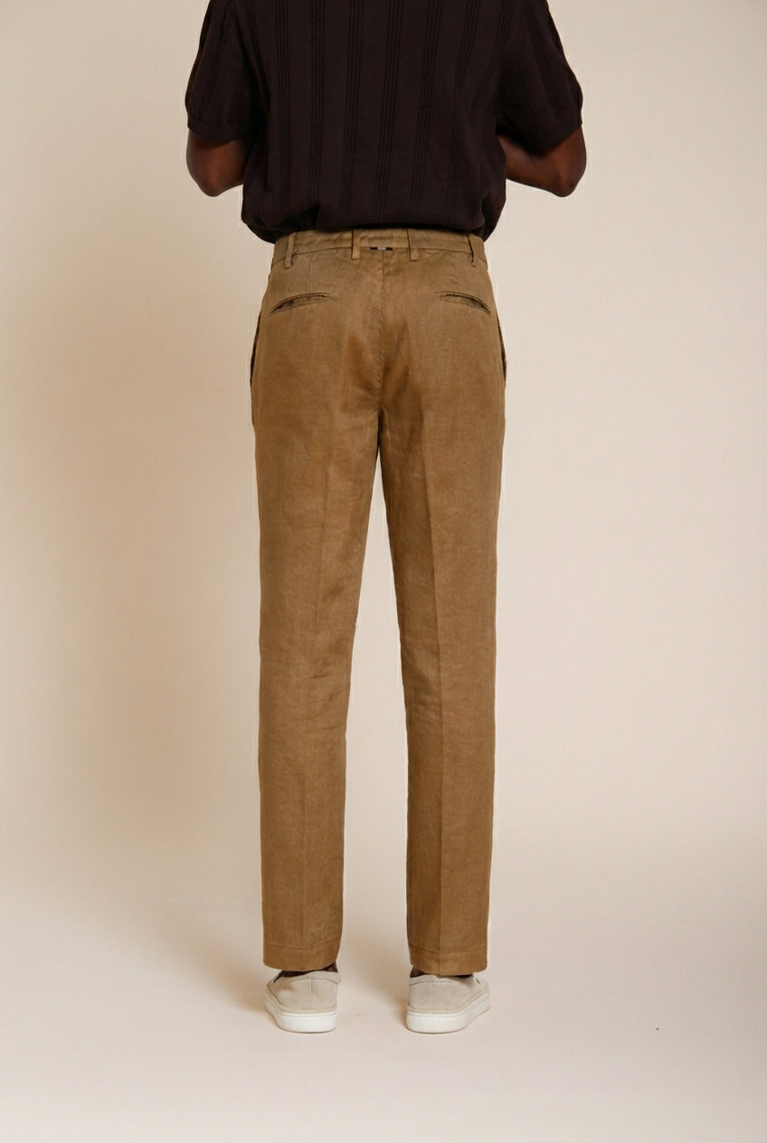 New York Icon Flex pantalon chino homme en twill de lin et coton regular fit