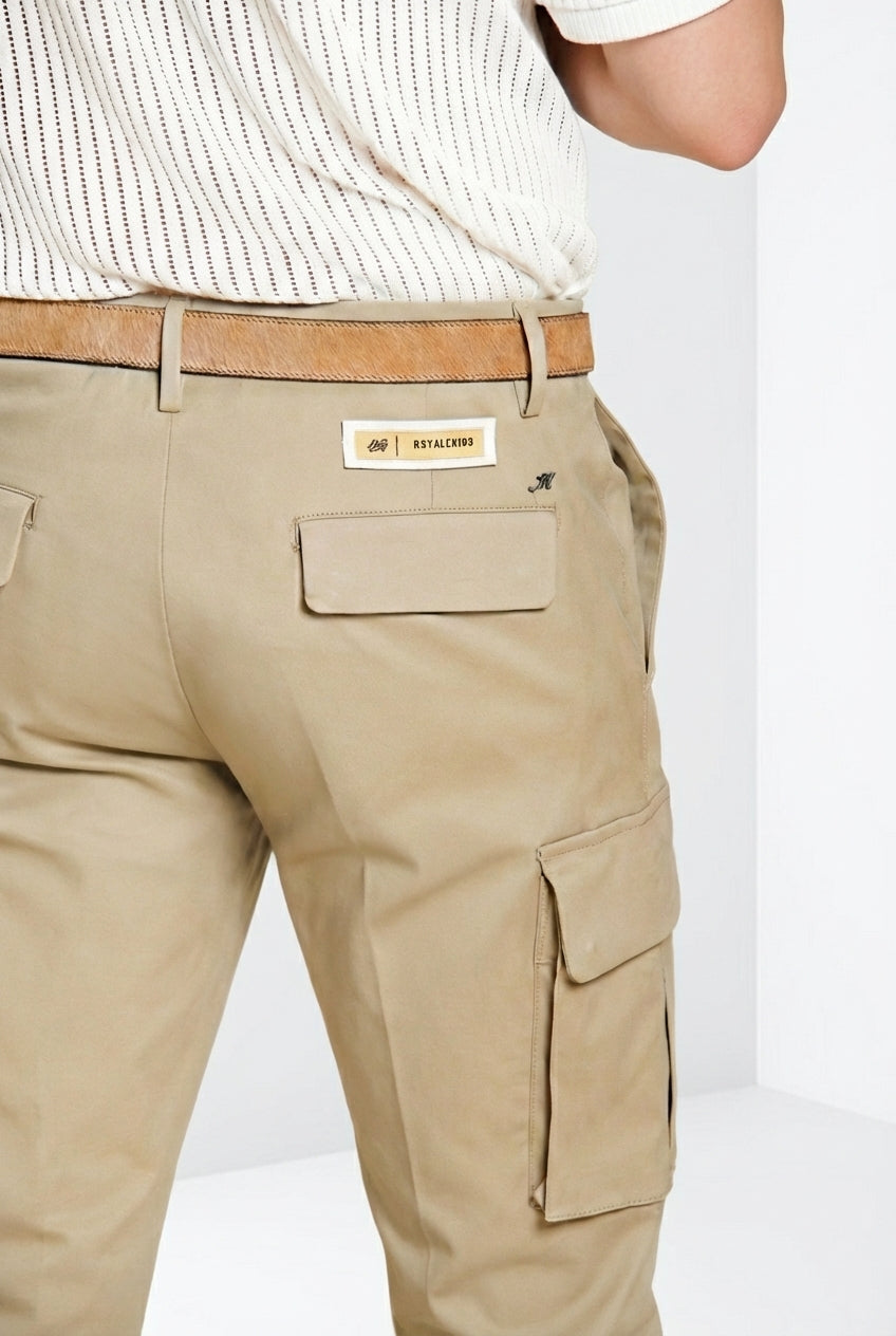 Chile Royal men's cargo pants gabardine piece dyed regular fit