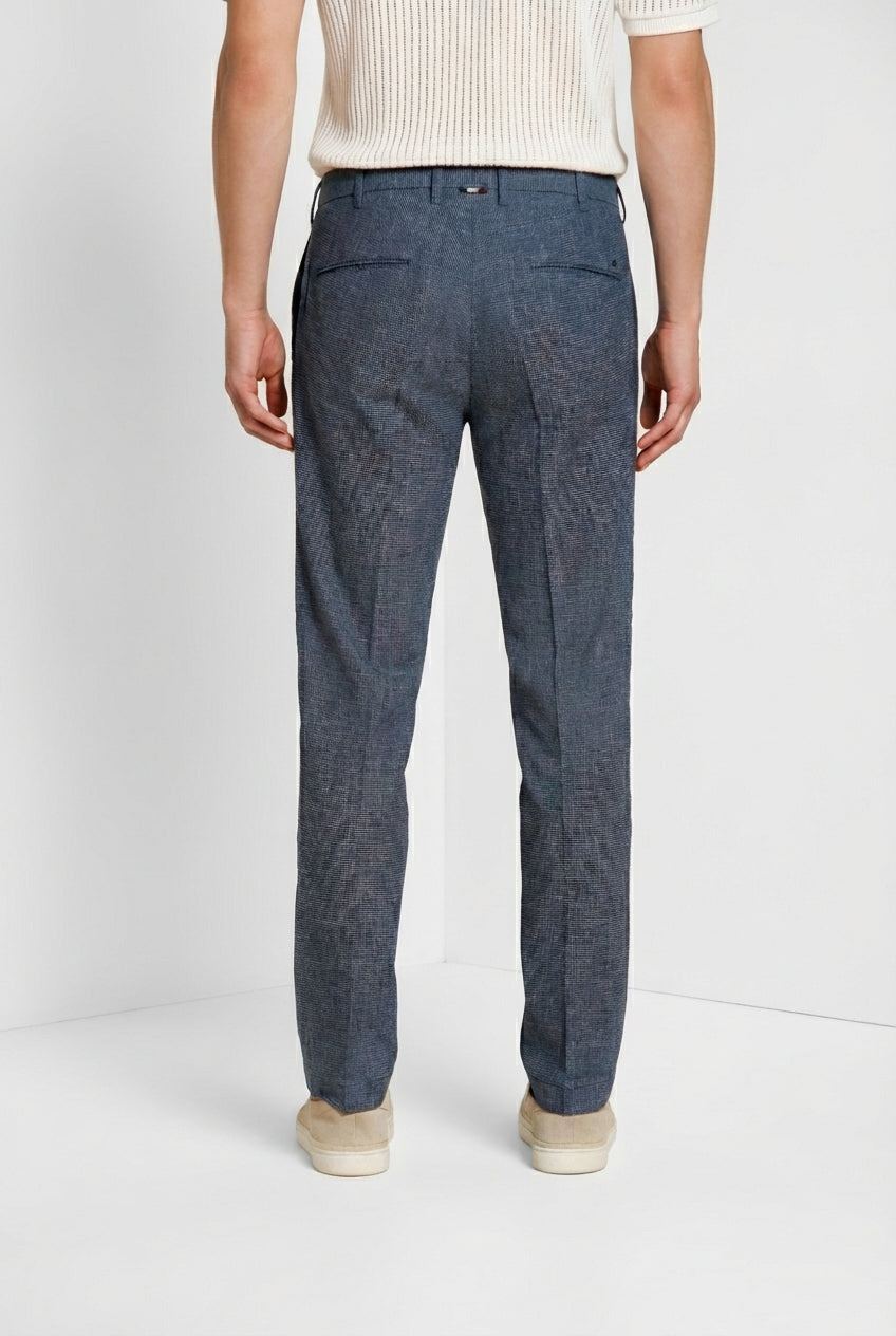 New York Hose Chino Herren aus garngefärbtem Mikro-Hahnentrittmuster regular fit