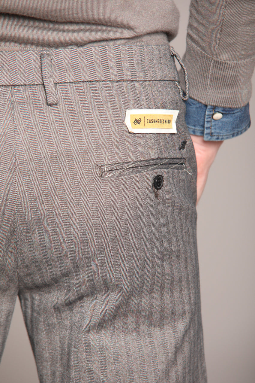 Foto 2 Milano pantalone chino uomo in resca tinto filo cashmere extra slim fit