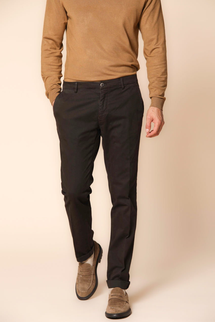 Milano men's chino pants in gabardine stretch extra slim fit ①