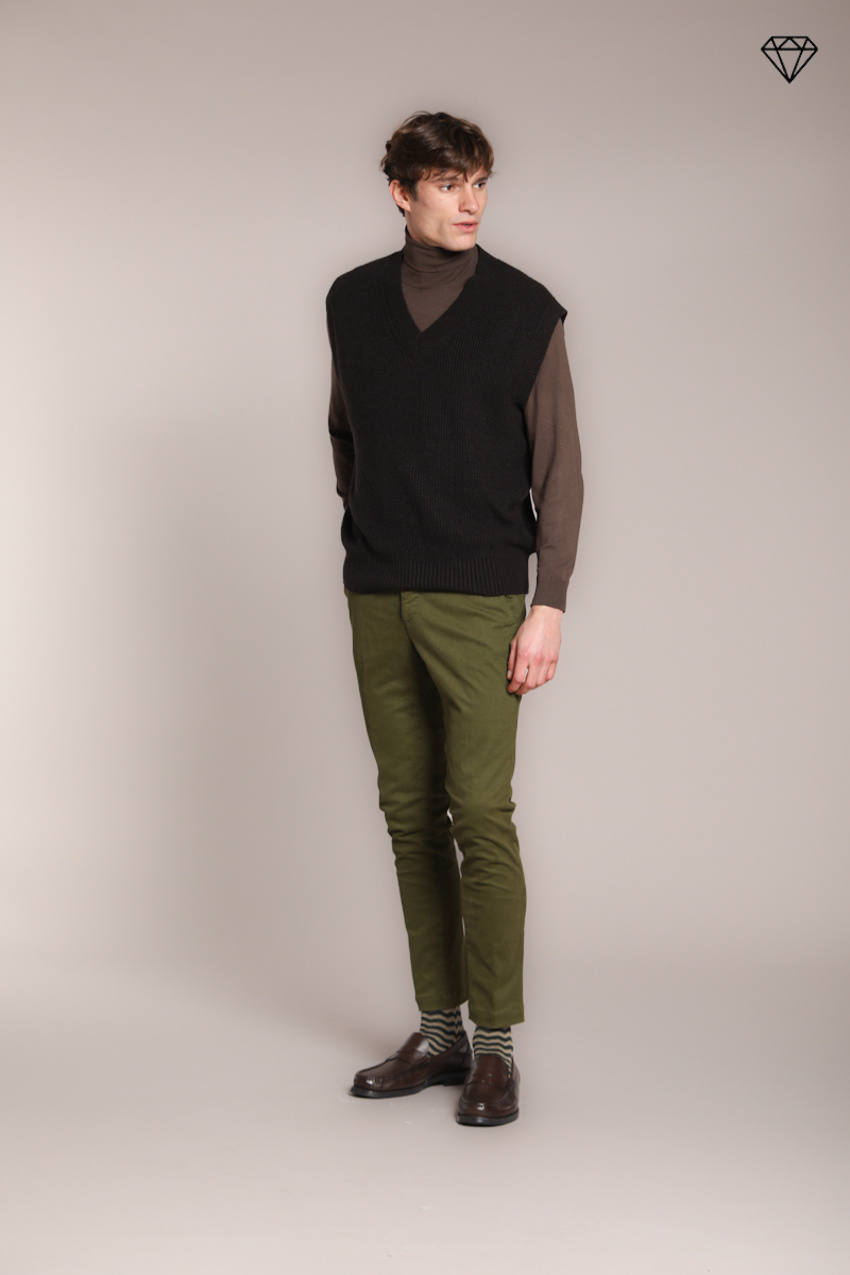 Milano men's chino pants in stretch gabardine extra slim fit ①