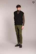 Milano men's chino pants in stretch gabardine extra slim fit ①