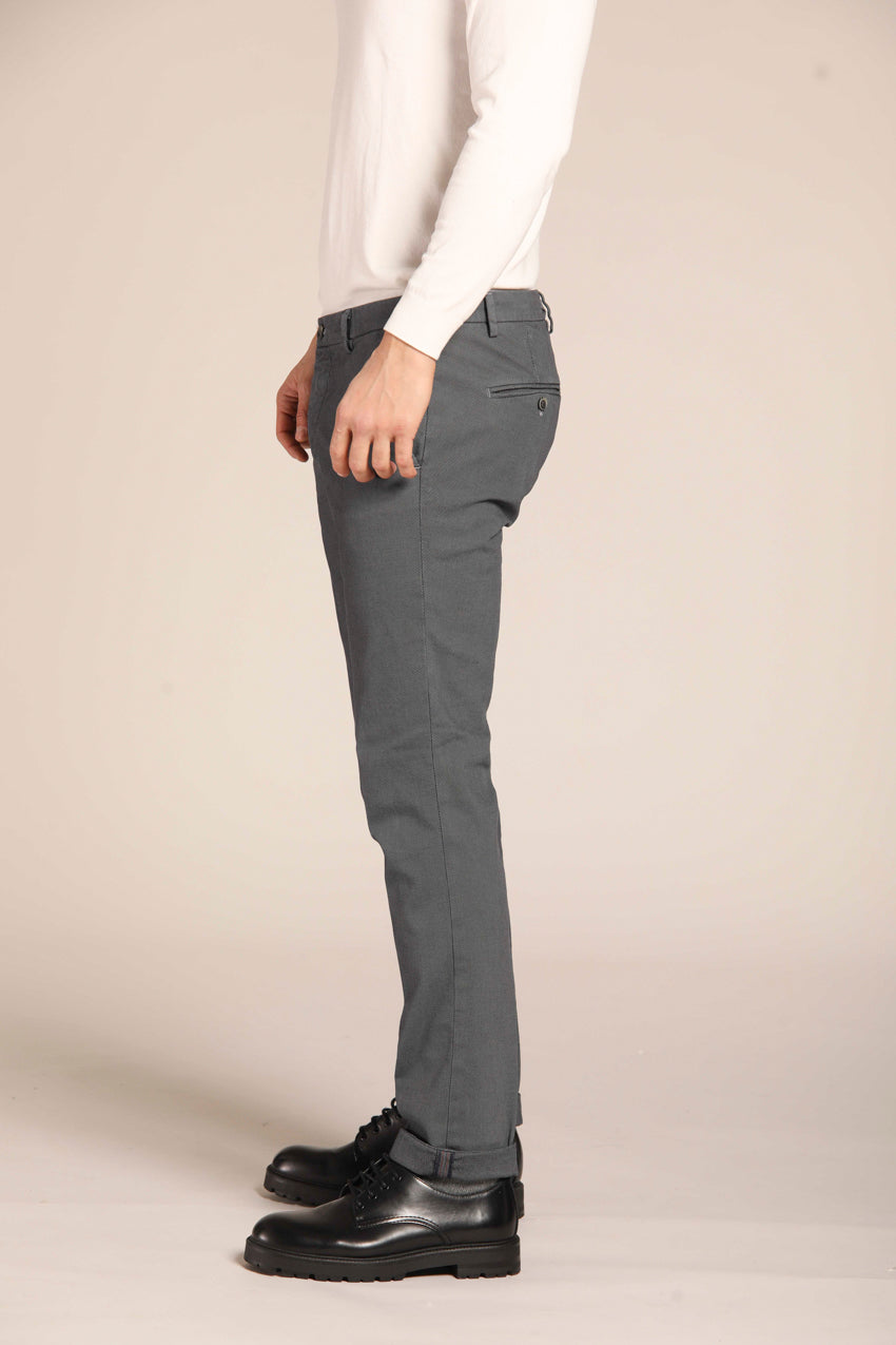 immagine 3 di pantalone chino uomo, pattern occhio di pernice, in grigio, extra slim fit di Mason's