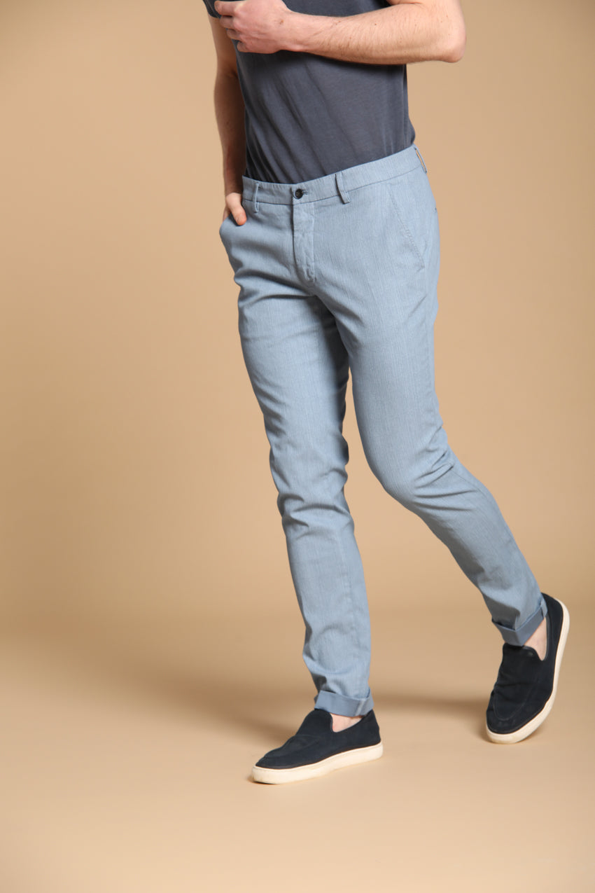 Milano pantalón chino hombre en espiga extra slim fit