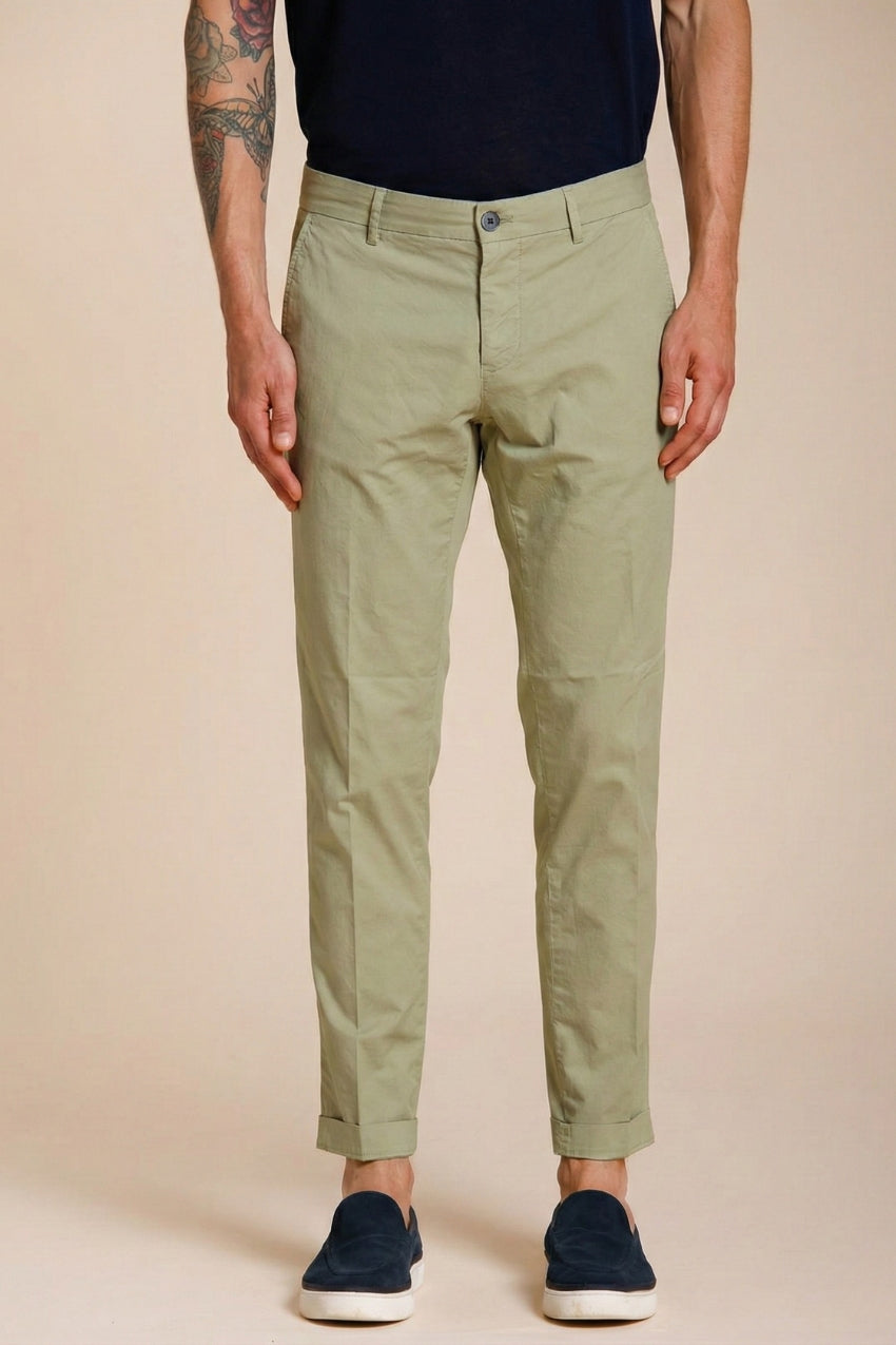 Milano men's chino pants in stretch gabardine extra slim fit ①