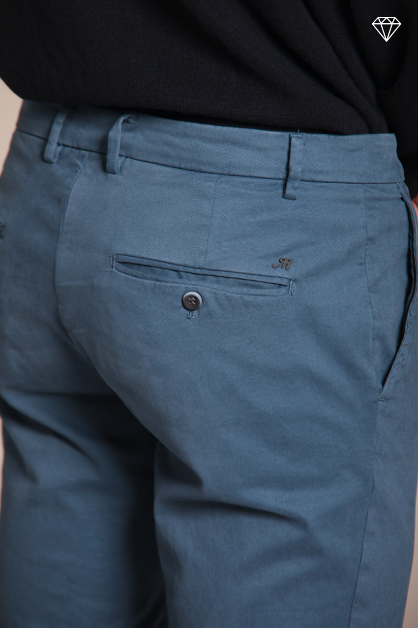 Milano pantalón chino hombre en gabardina stretch extra slim fit ①