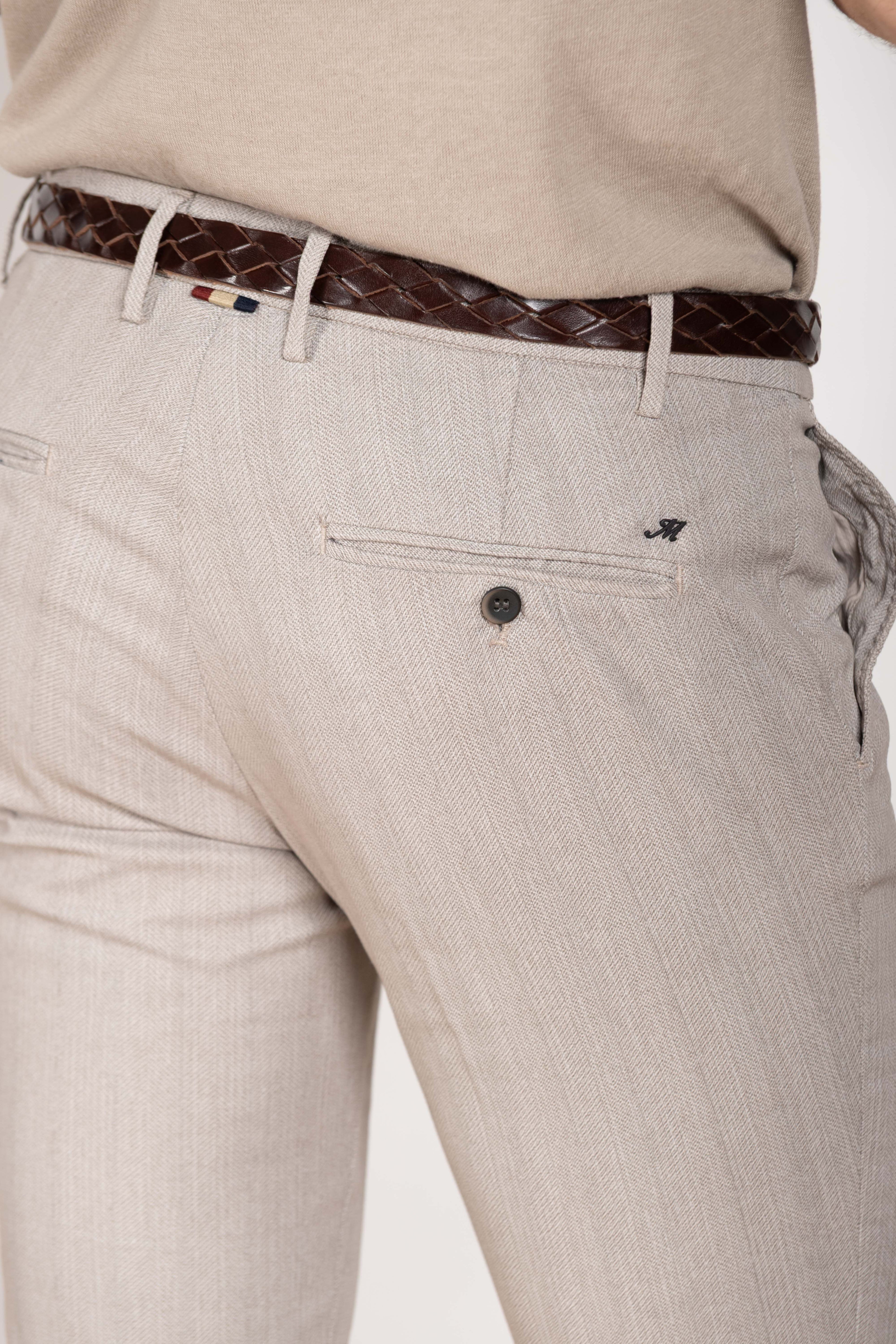 Milano pantalón chino hombre en espiga extra slim fit