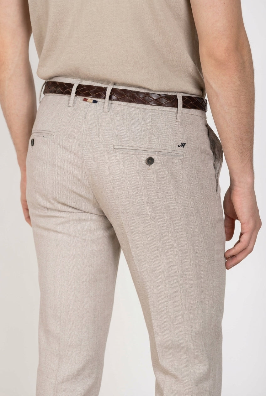 Milano pantalón chino hombre en espiga extra slim fit