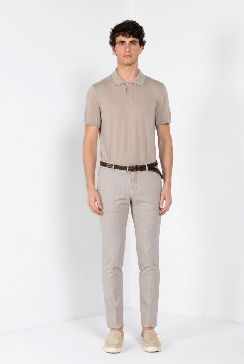 Milano pantalón chino hombre en espiga extra slim fit