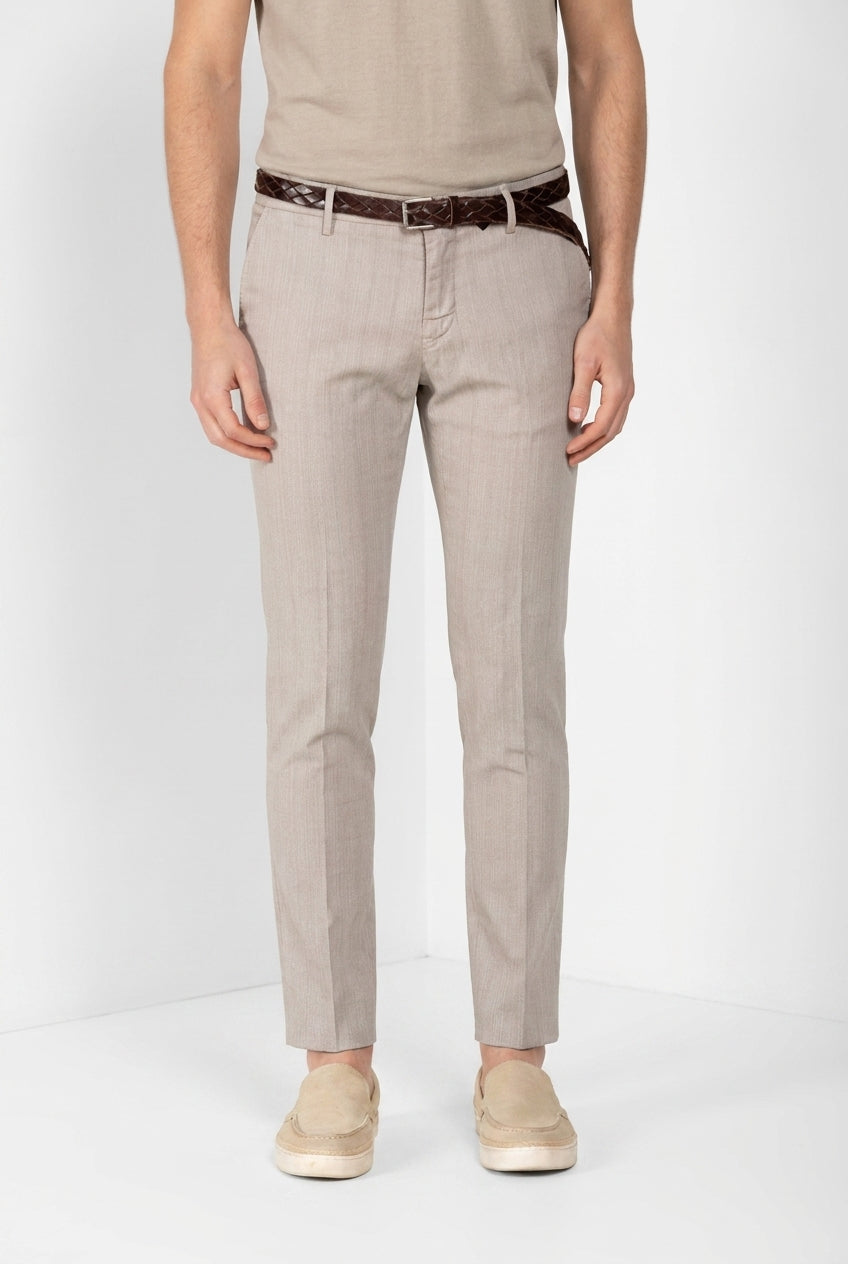 Milano pantalón chino hombre en espiga extra slim fit