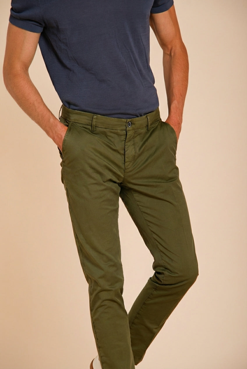 Milano men's chino pants in stretch gabardine extra slim fit ①