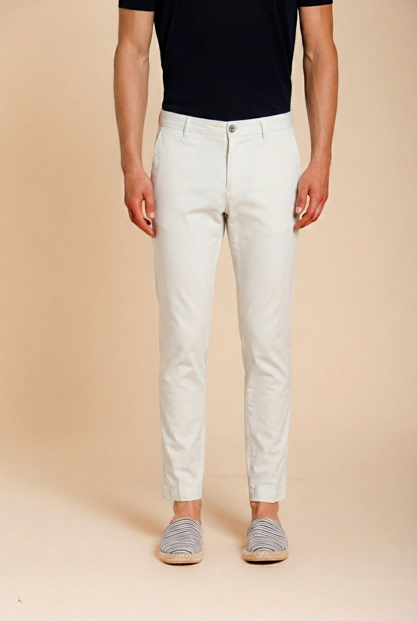 Milano pantalone chino uomo in gabardina stretch extra slim fit ①