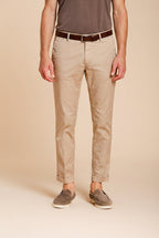 Milano pantalone chino uomo in gabardina stretch extra slim fit ①